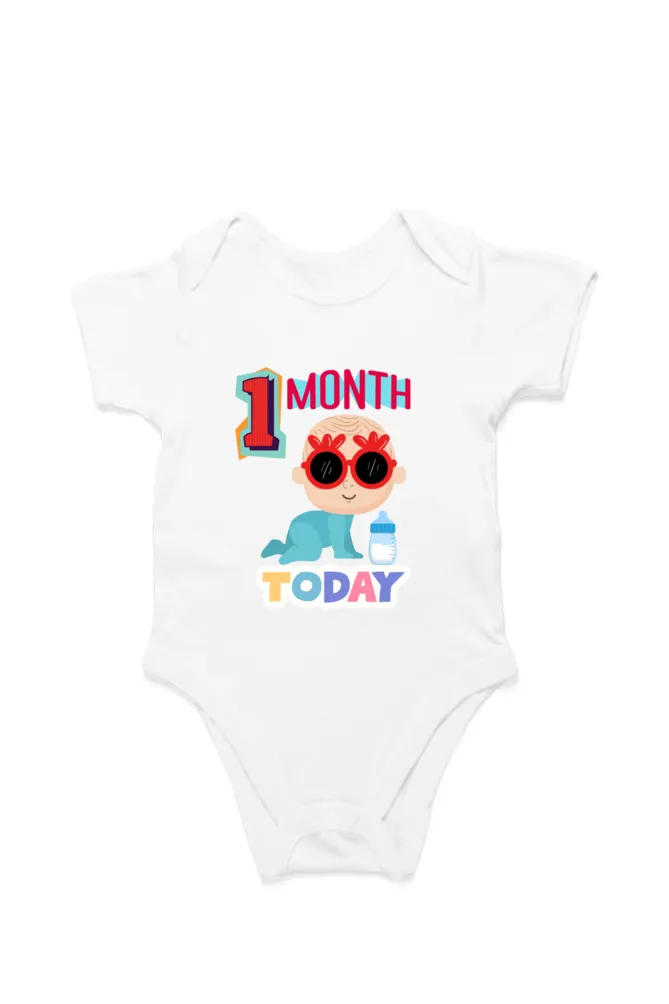 1 Month Celebration :  Cool Baby Rompers Printed For Your Baby's Monthly Milestone