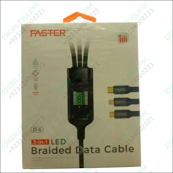 100W Super Fast Charging Cable 3 in 1 Braided Data Cable