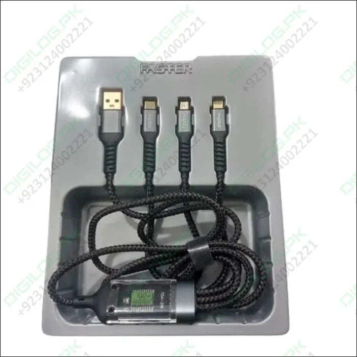 100W Super Fast Charging Cable 3 in 1 Braided Data Cable