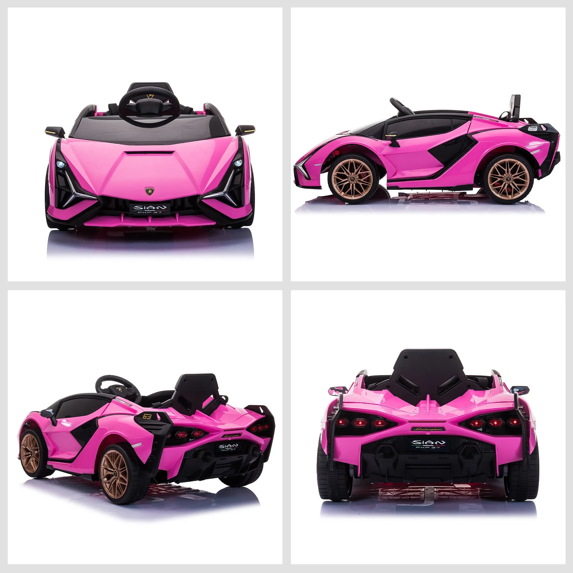 12V Kids Electric Ride On Car 2 Motors Licensed Toy Car with Remote Control Music Lights MP3 for 3-5 Years Pink