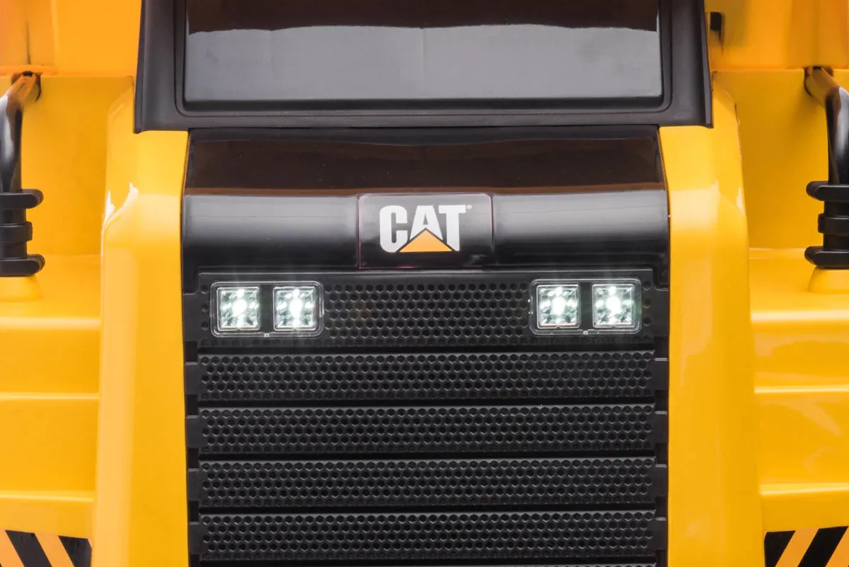 2025 Upgraded Licensed Catterpillar Dump Truck Ride On Car 12V | LED Lights | 1 Seater | Ages 3-8 | Remote