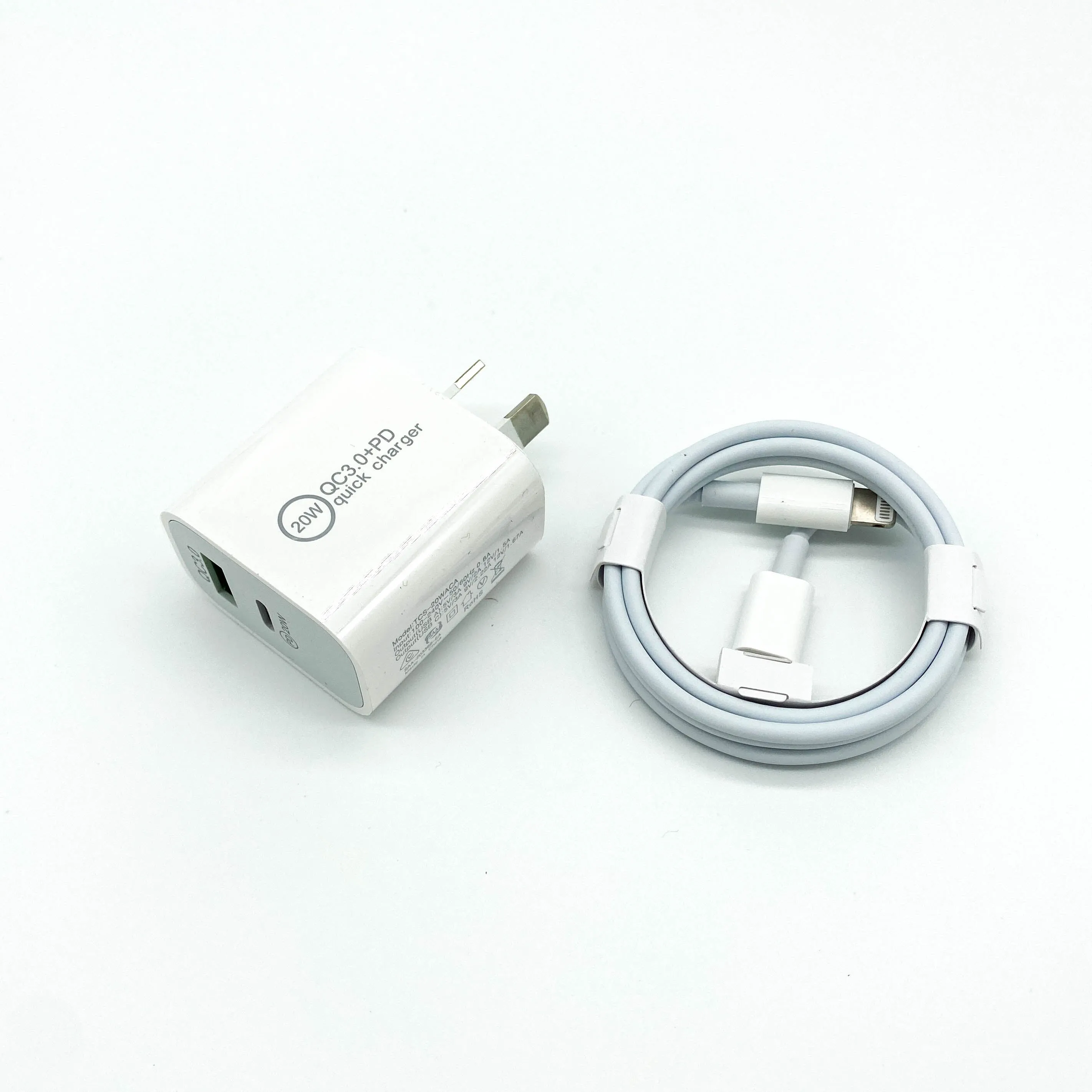 20W PD Fast Charger Dual USB Quick Charger with 1 Meter USB Type C to Lightning Cable iPhone 13/13 Mini/13 Pro Max/Xs Max XR X 12 11 8 Plus iPad Pro