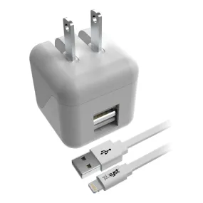 2.4-Amp Dual USB Wall Charger With 4-Ft. Apple(R) Lightning(R) Cable