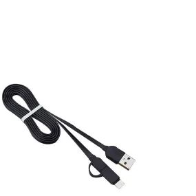 2Pcs black USB Sync/Charging Cable MFi USB Micro & Type-C AZ1542