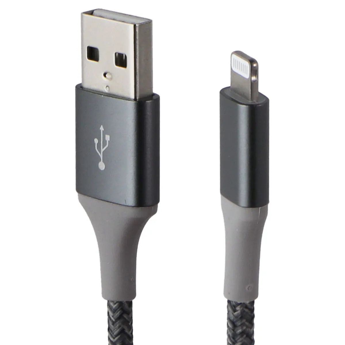 360 Electrical (8-Ft) Lightning 8-Pin to USB-A Braided Charge Cable - Charcoal