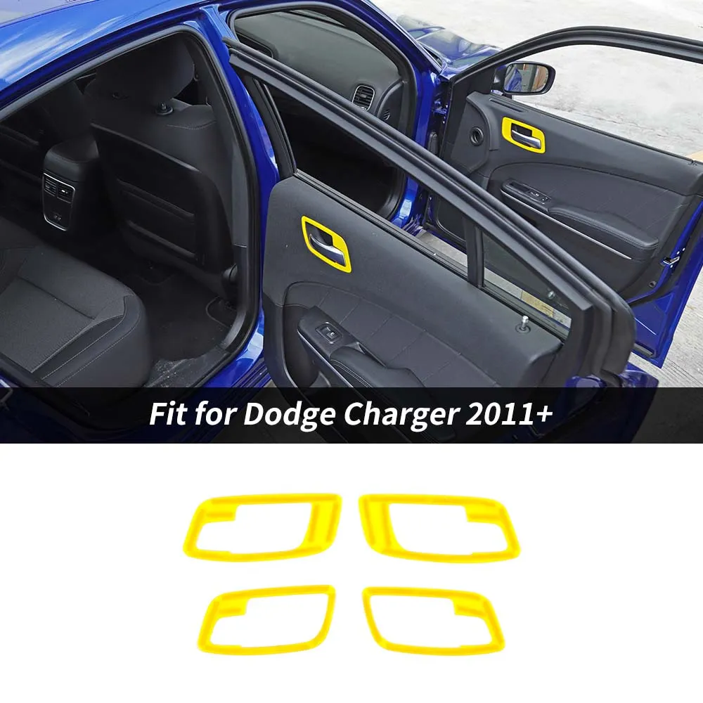 4x Door Handle Bowls Cover Trim Decor Bezels For Dodge Charger 2011  Accessories | CheroCar