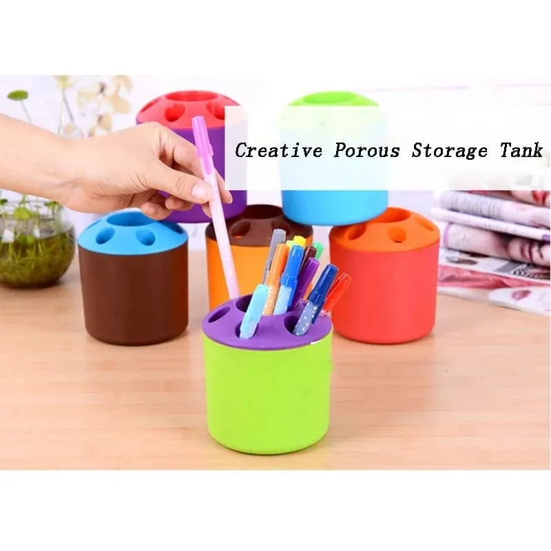 5 Holes Multipurpose Candy Colored Toothbrush Storage Holder, Special Porous Couple Creative Toothbrush Container, Multifunctional Desktop Pen Holder