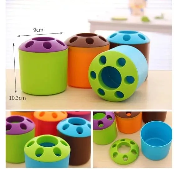 5 Holes Multipurpose Candy Colored Toothbrush Storage Holder, Special Porous Couple Creative Toothbrush Container, Multifunctional Desktop Pen Holder