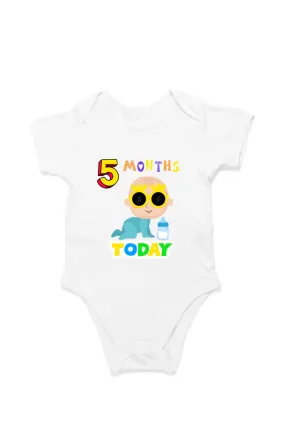 5 Month Celebration :  Cool Baby Rompers Printed For Your Baby's Monthly Milestone