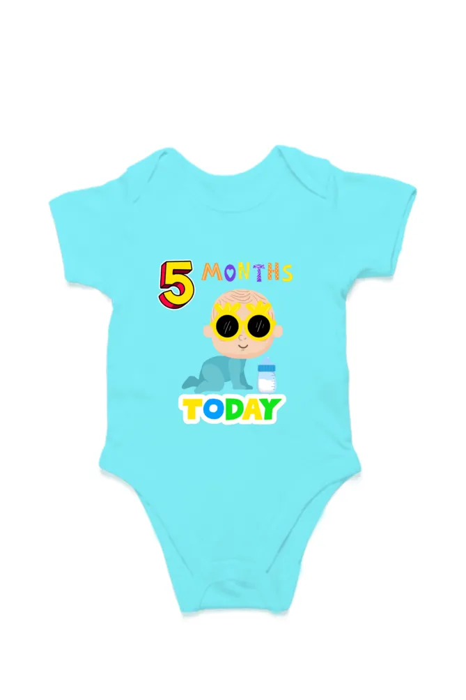 5 Month Celebration :  Cool Baby Rompers Printed For Your Baby's Monthly Milestone