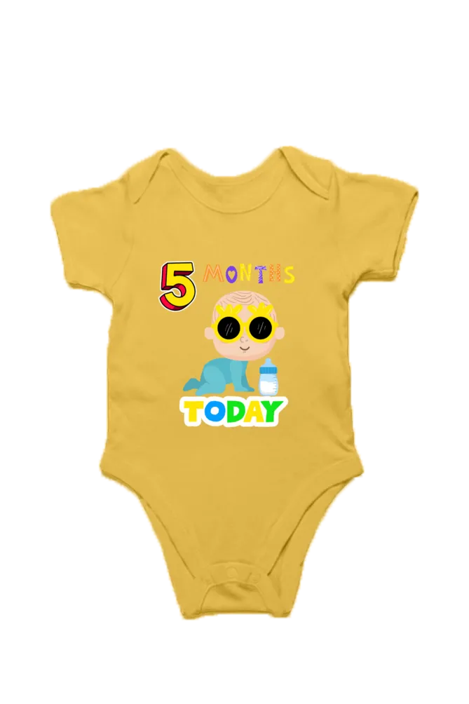 5 Month Celebration :  Cool Baby Rompers Printed For Your Baby's Monthly Milestone