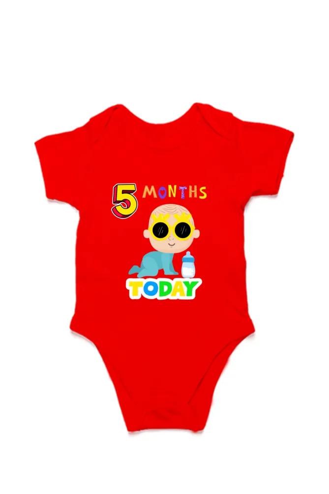 5 Month Celebration :  Cool Baby Rompers Printed For Your Baby's Monthly Milestone