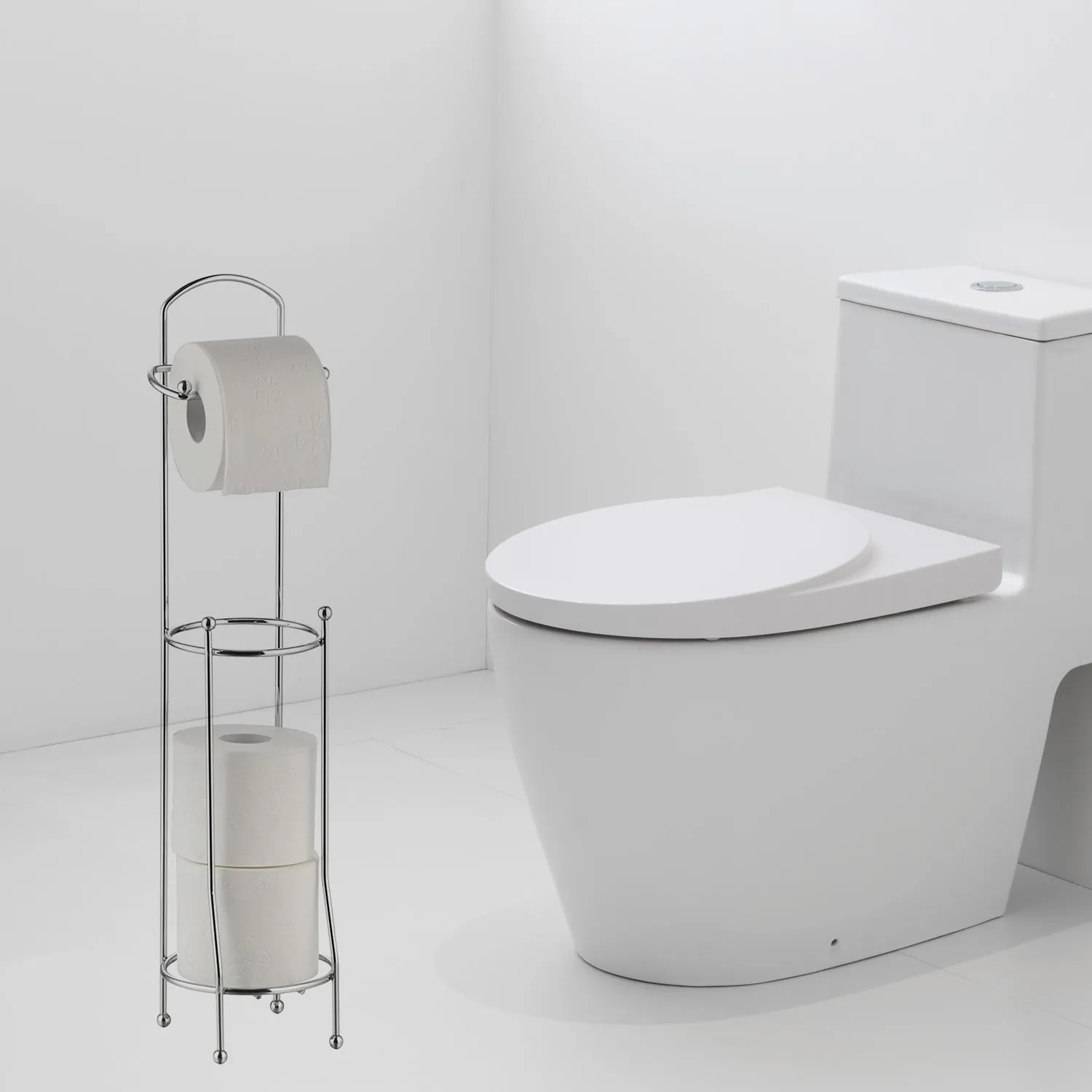 5199 Tissue Roll Stand 63cm High Quality Steel Stand Foe Toilet & Home Use Stand