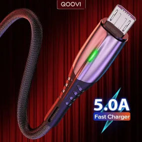 5A 2m Micro USB Type-C Cable LED Phone Charger Fast Charging