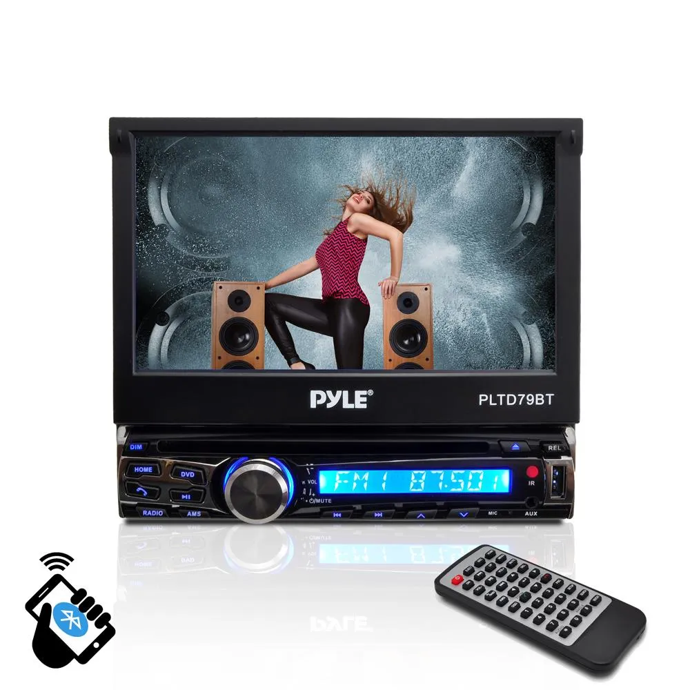 7-Inch Bluetooth Headunit Receiver, Built-In Mic For Hands-Free Call Answering, Touch Screen, Cd/Multimedia Disc Player, Usb/Sd Card Readers, Am/Fm Radio, Aux Input, Single Din