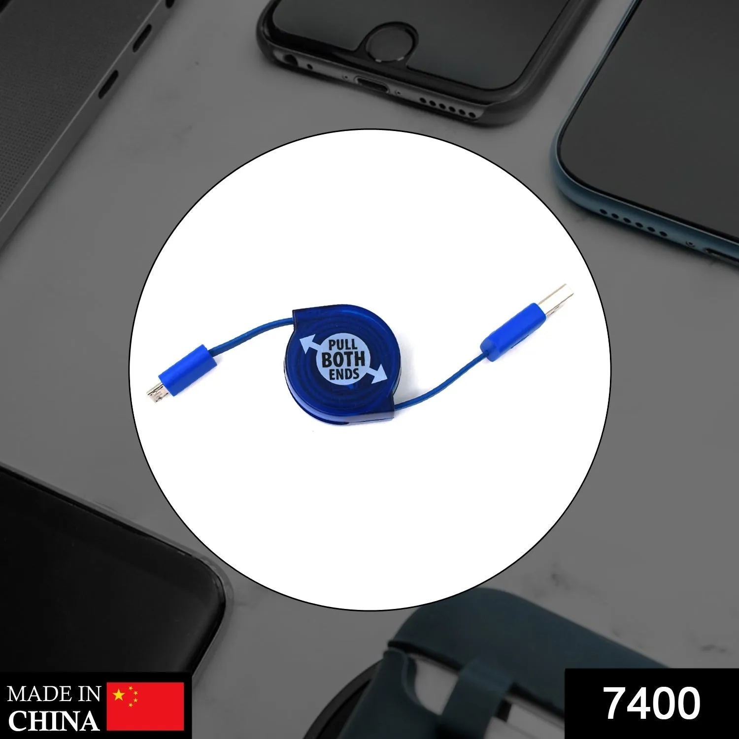 7400 Retractable Usb Charge widely used for charging various types of smartphones and technical devices present in all kind of places etc.