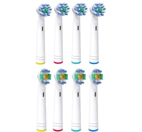 8pcs Clean Brush Heads for Oral B-Whiten & Crossaction Mix