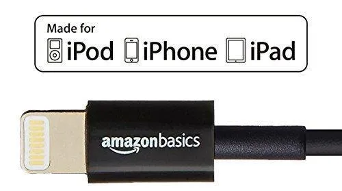 AmazonBasics Apple Certified Lightning to USB Cable - 3 Feet (0.9 Meters) - Black