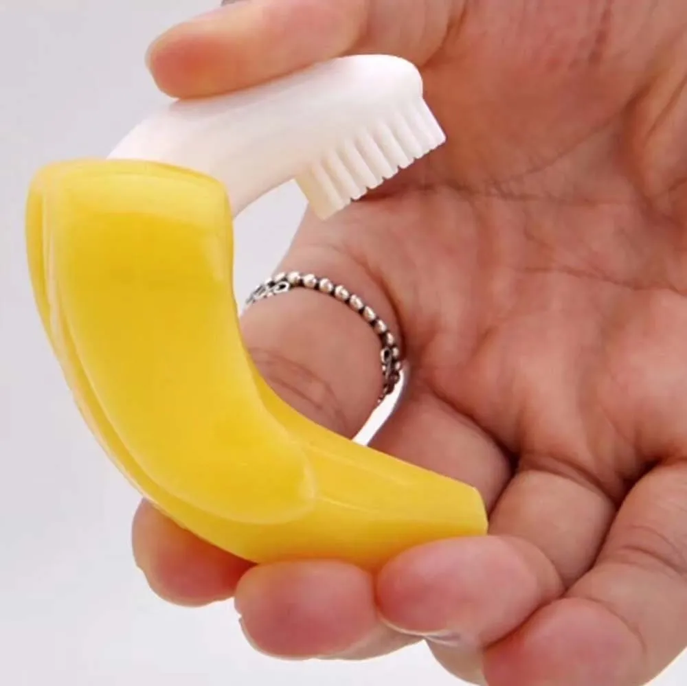 Baby Banana Teething Toothbrush, Training Teether For Infants, Silicone Pain Relief Teether