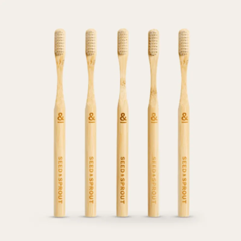 Bamboo Toothbrushes - Pack of 5