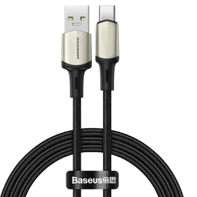 Baseus Cafule Vooc Certified USB Type C 5A Quick Charging Cable 5A 1M Black(CATKLF-VA01)