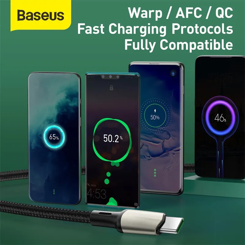 Baseus Cafule Vooc Certified USB Type C 5A Quick Charging Cable 5A 1M Black(CATKLF-VA01)