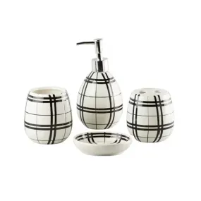 Bath Set Black & White 4pcs