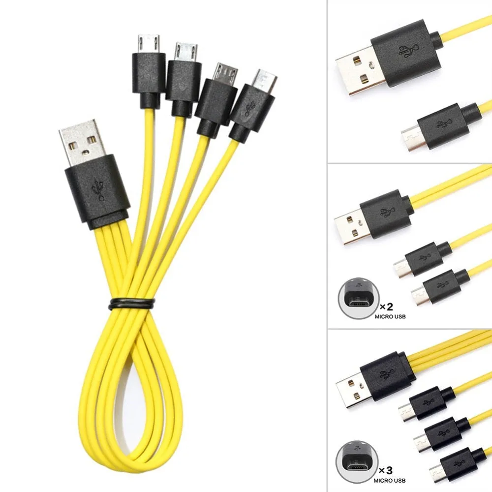 Battery Multifunctional 4-for-1 Data Cable Charging Cable Android Data Cable Micro USB Interface Charging Cable