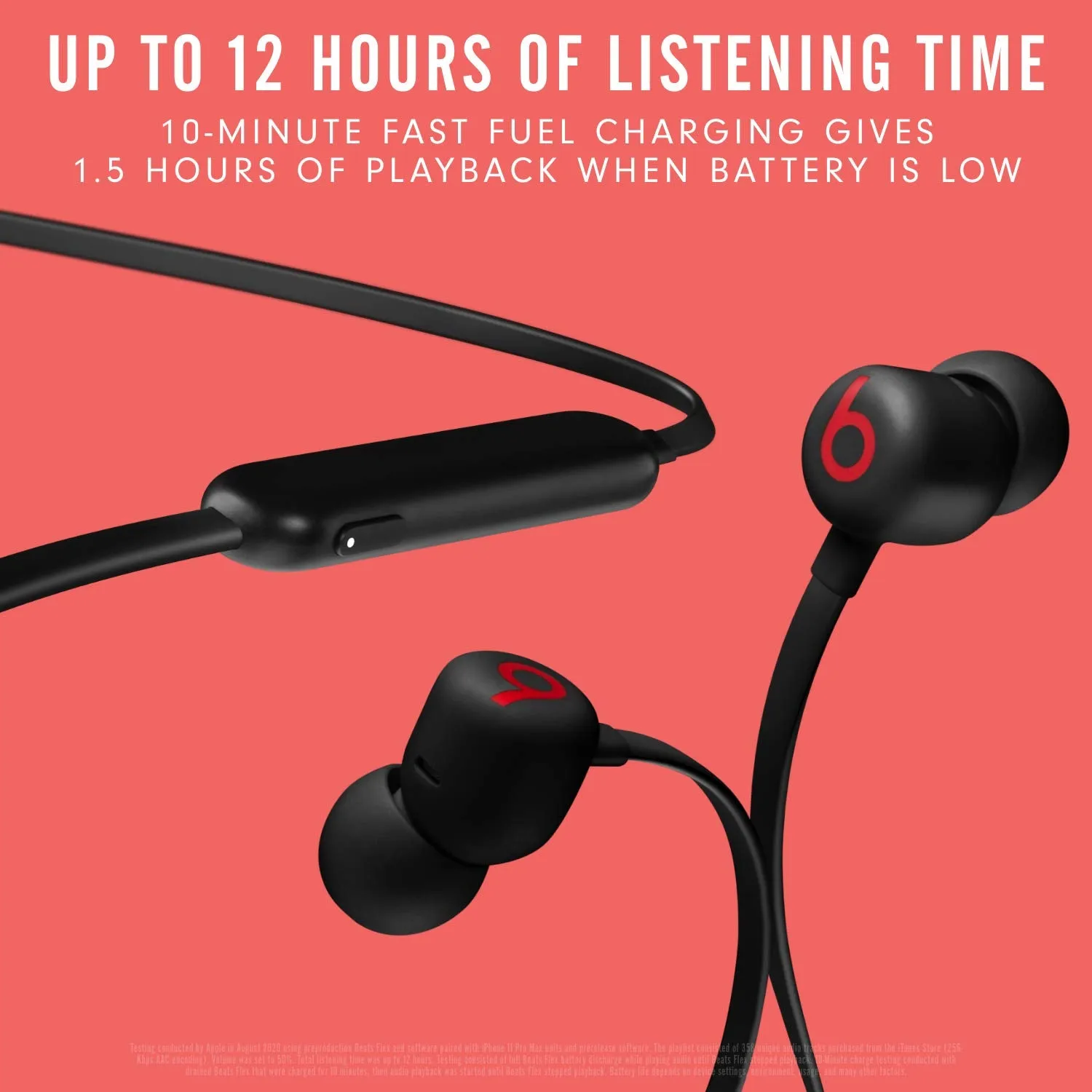 Beats Flex Wireless Earbuds - Apple W1 Headphone Chip, Magnetic Earphones, Class 1 Bluetooth, 12 Hours of Listening Time, Built-in Microphone - Black