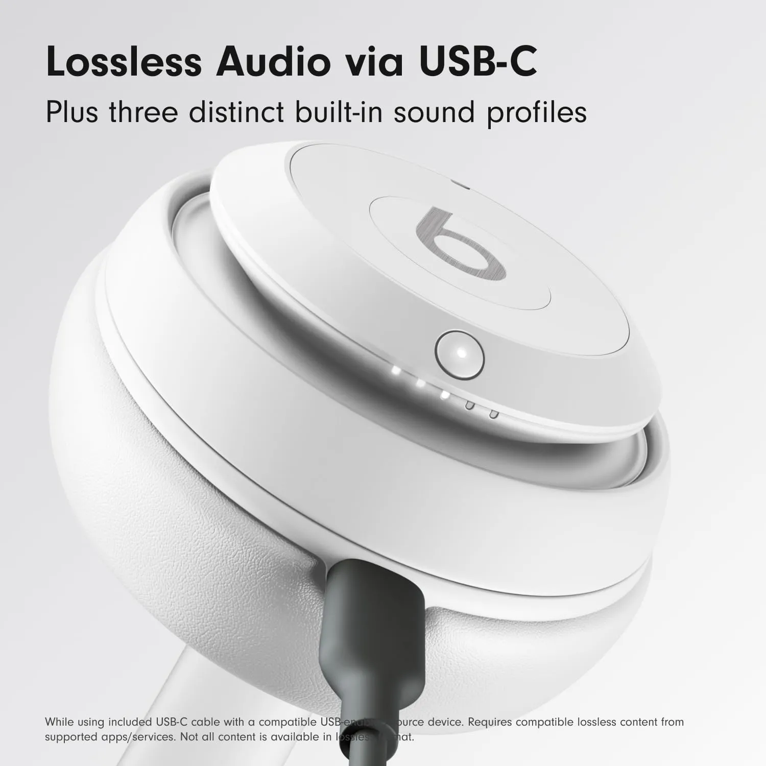 Beats Studio Pro - Bluetooth Noise Cancelling Headphones with 20W Power Adapter - Matte White