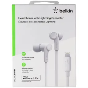 Belkin SoundForm Headphones with 8-Pin Connector, MFi Certified - White