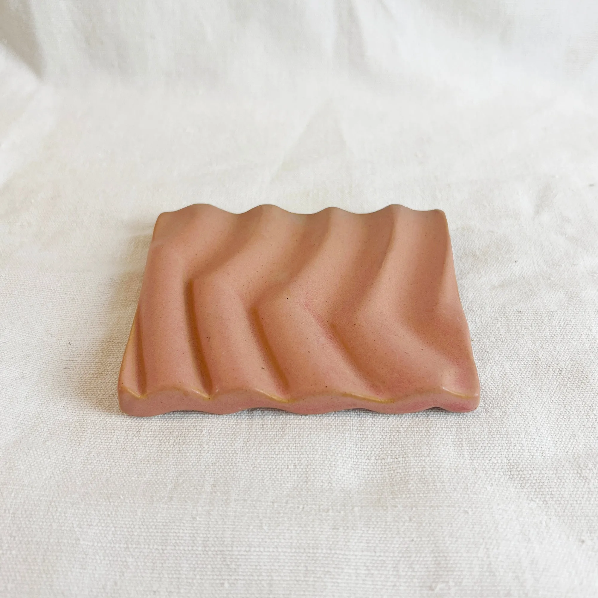 BIMAL Stoneware Ridged Rectangular Soap Dish (WS)