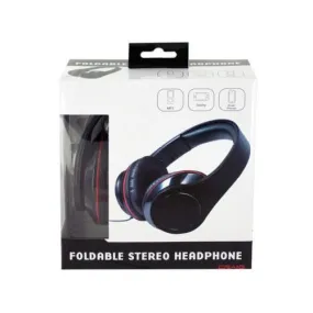 Black Foldable Stereo Headphones ( Case of 6 )