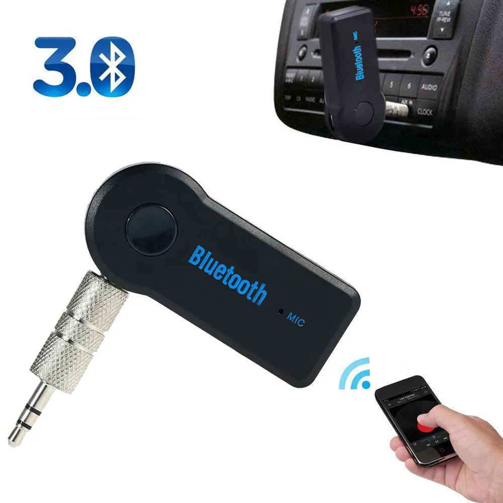 Bluetooth 3.5mm Audio Receiver Adapter with Hands Free Microphone A2DP