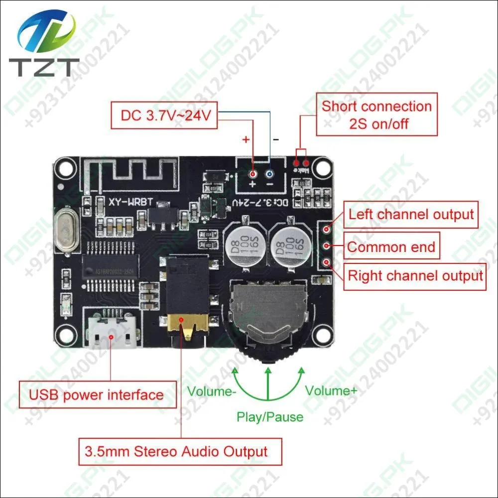 Bluetooth 5.0 Audio Receiver Board-controllable Volume In Pakistan