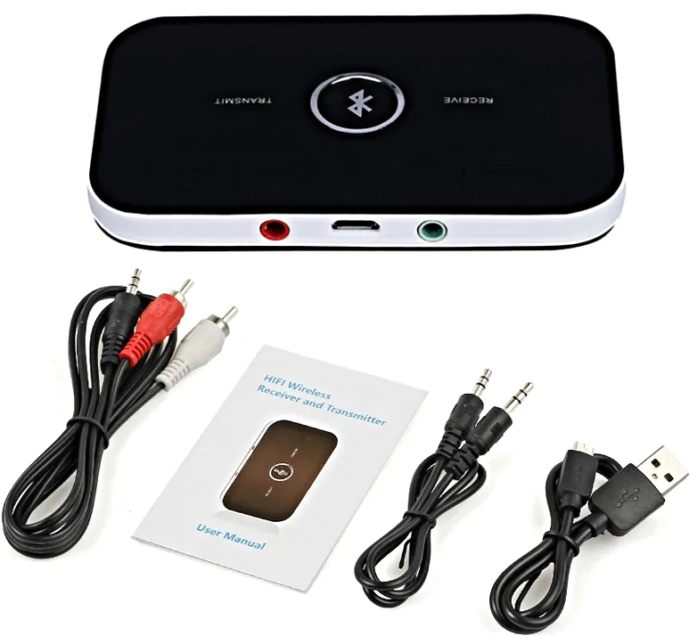 Bluetooth Transmitter & Receiver 3.5Mm Audio Cable 2-In-1 Wireless Adapter For Headphone Speaker