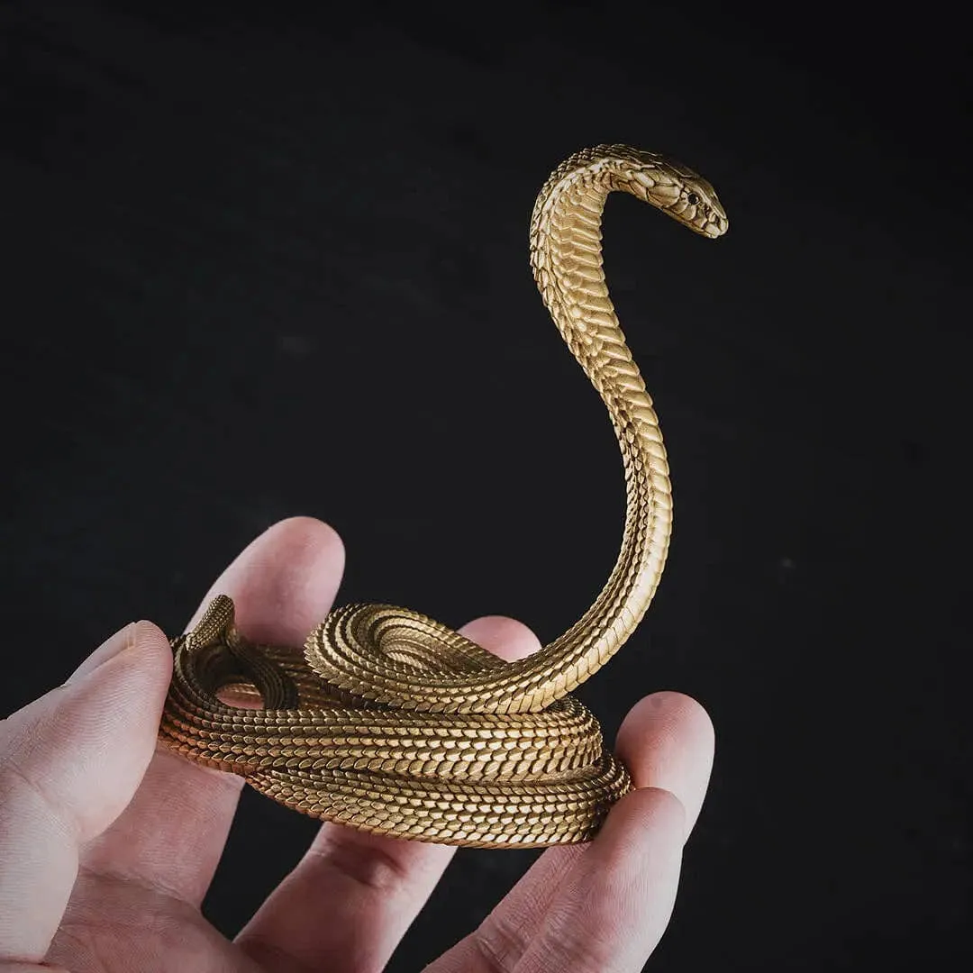 Brass & Silver Cobra Snake Phone Stand