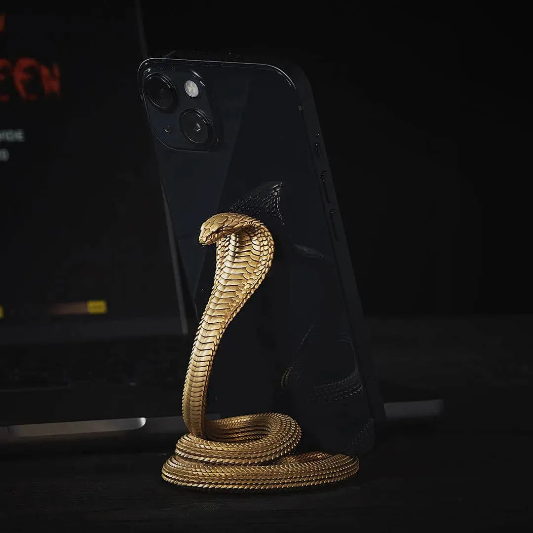 Brass & Silver Cobra Snake Phone Stand