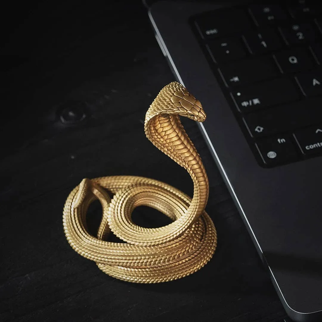 Brass & Silver Cobra Snake Phone Stand