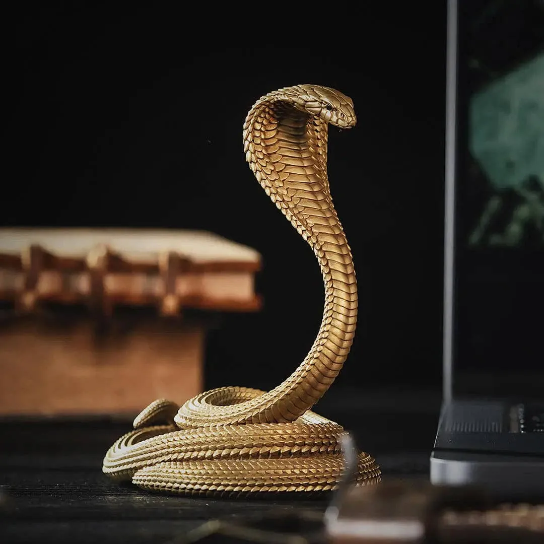 Brass & Silver Cobra Snake Phone Stand