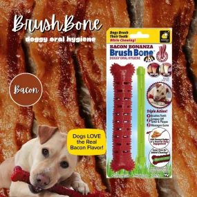 BrushBone - Dog Toothbrush Bone - Bacon Bonanza