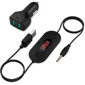 BT-F2 In Car FM Transmitter Radio Adapter with Dual USB 4.8A Car Charger