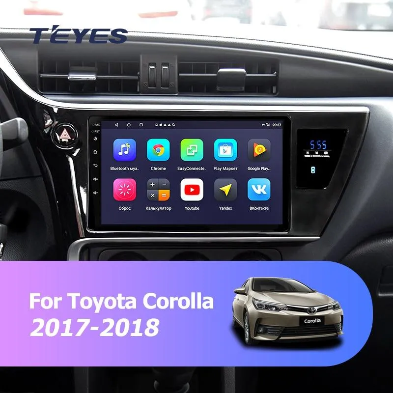 Car Dealz 9" Android 10.0 Toyota Corolla 2017-2018 w CAM In Dash Plus OEM Fascia