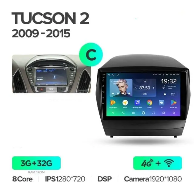 Car Dealz Premium Advanced 4G Data Model 10.2" Android 12.0 For Hyundai Tucson 2 LM IX35 2009 - 2015 In Dash Plus OEM Fascia