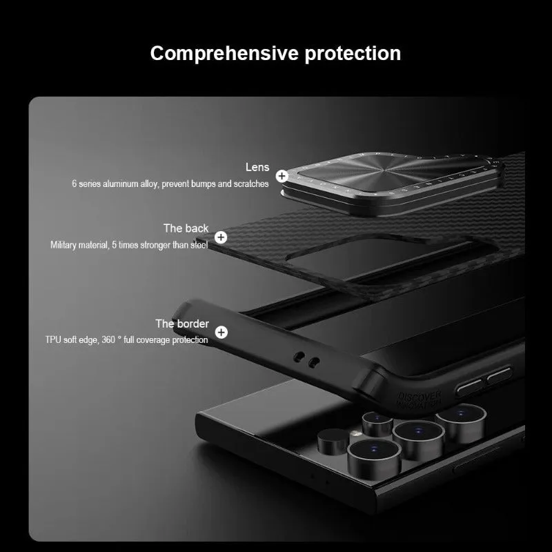 CarboProp Aramid Fiber Magnetic Aluminium Alloy Phone Case For Samsung Galaxy S24