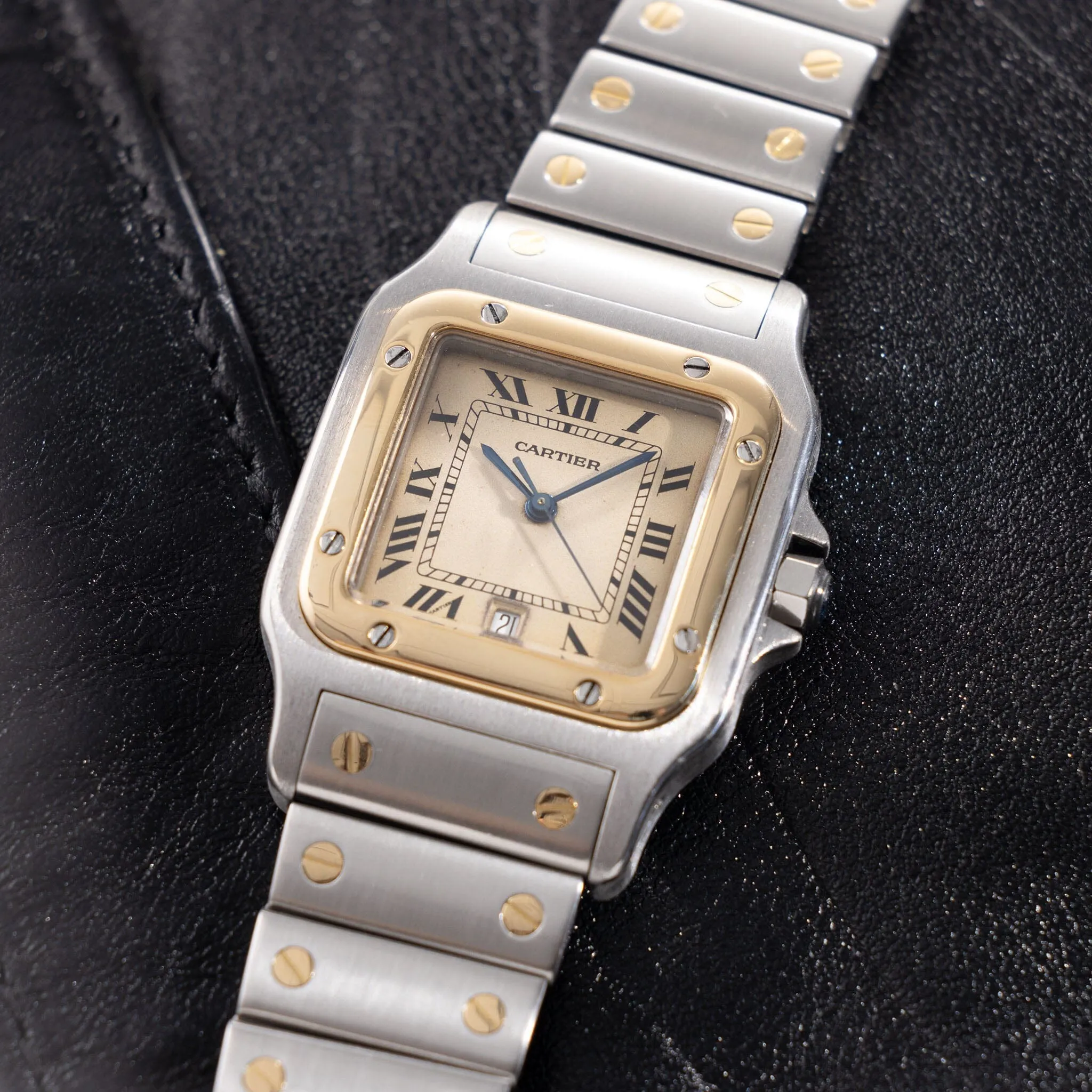 Cartier Santos Galbee Steel and Gold Quartz Ref 187901