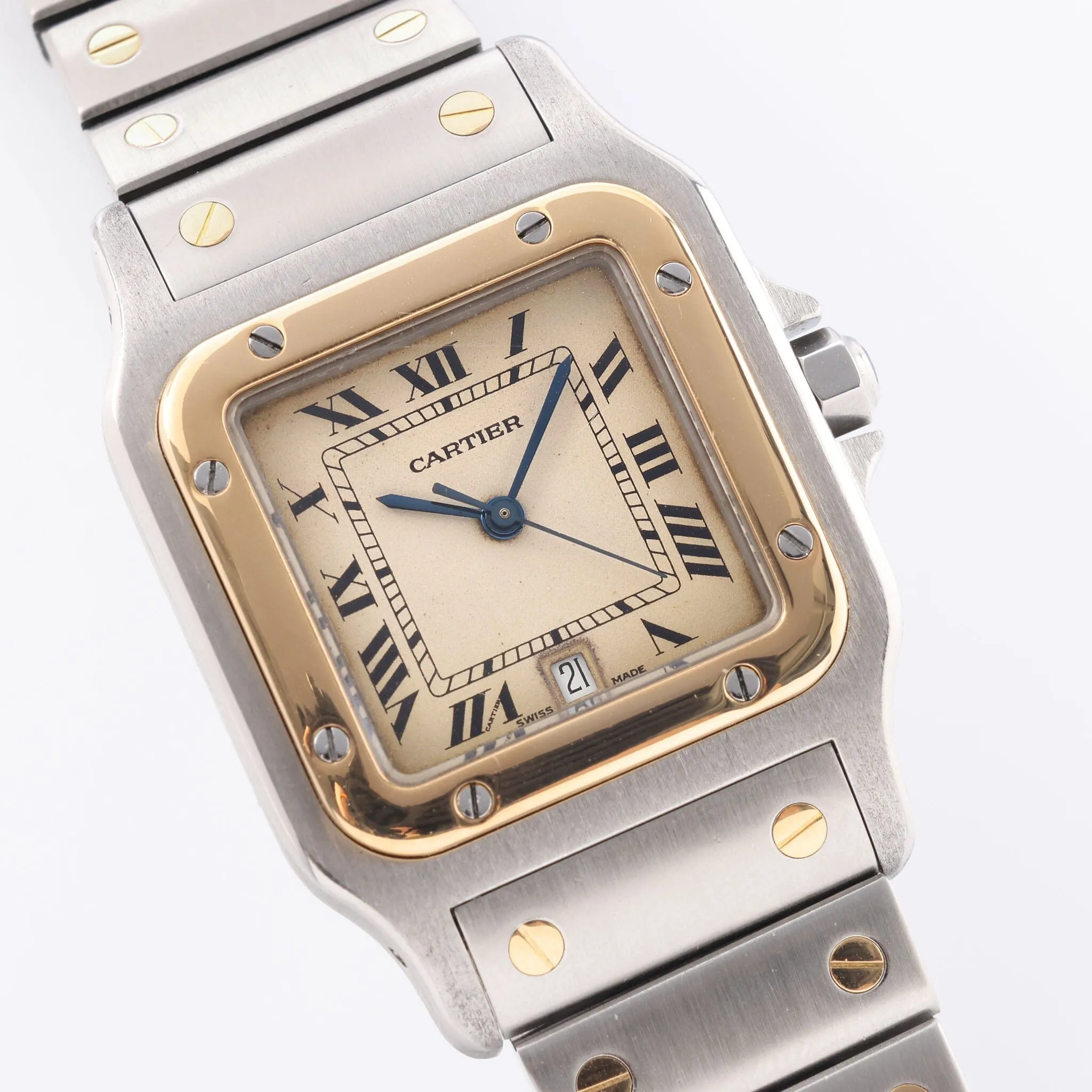 Cartier Santos Galbee Steel and Gold Quartz Ref 187901