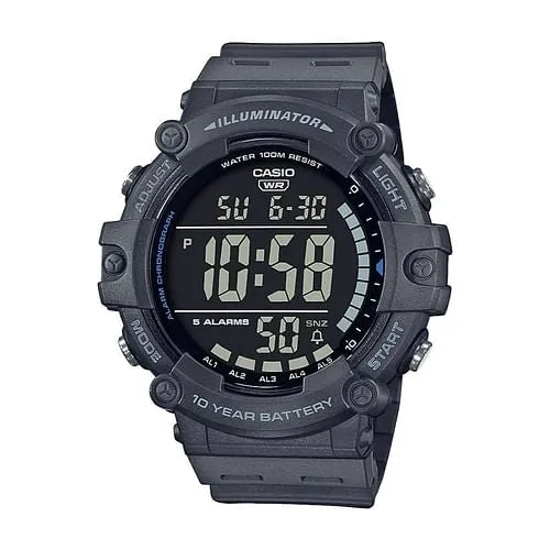 Casio Men's AE1500WH-8AV Wide Face Black Digital Grey Resin Strap