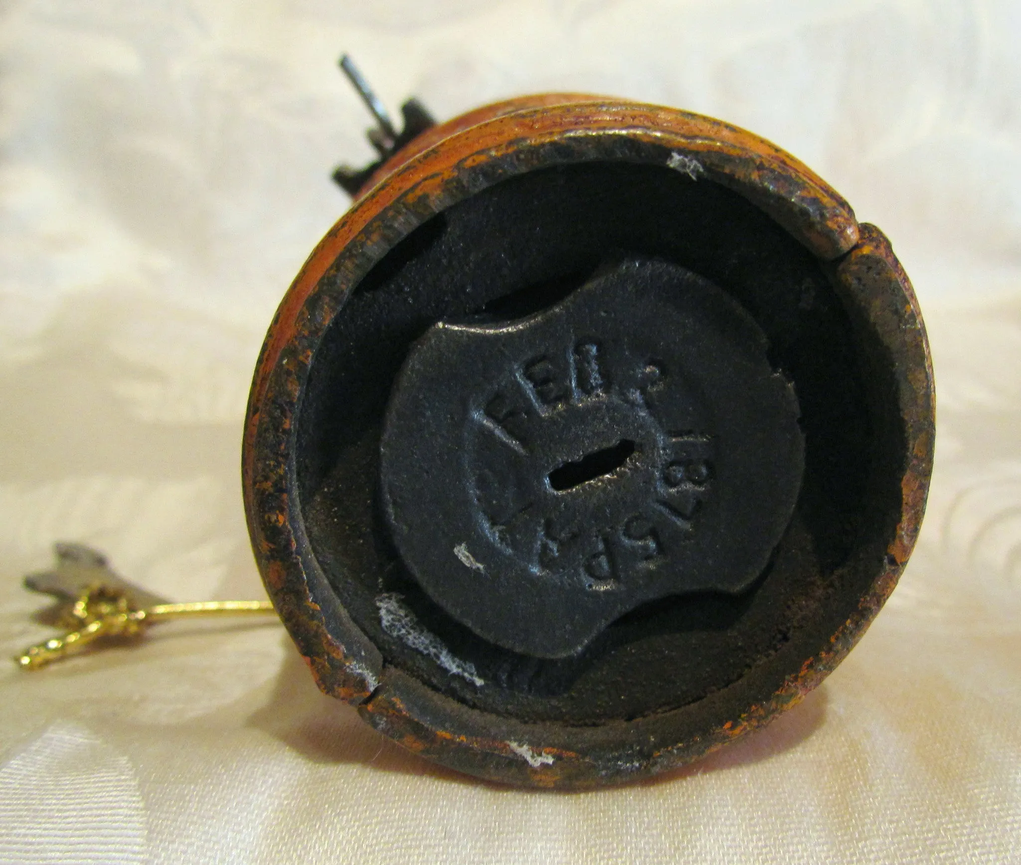 Cast Iron Coin Bank Antique Ice Cream Churn Freeze It Bank With Key 1875 Patent Date