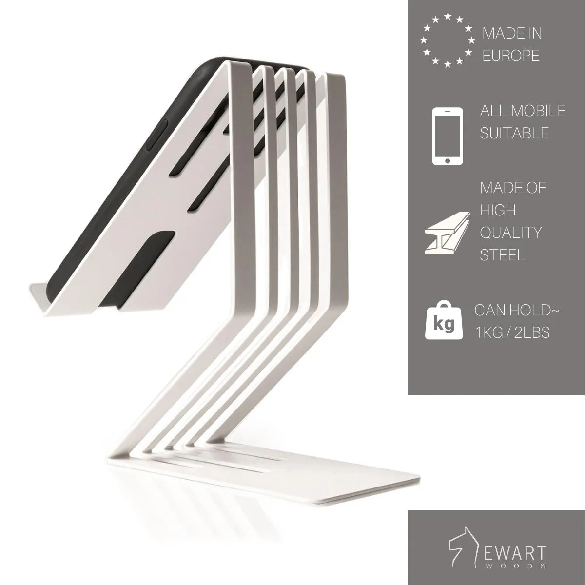 Cell phone stand metal with stripes